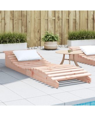 Sun Lounger Natural wood Solid Douglas fir wood 80.7 x 23.6 in