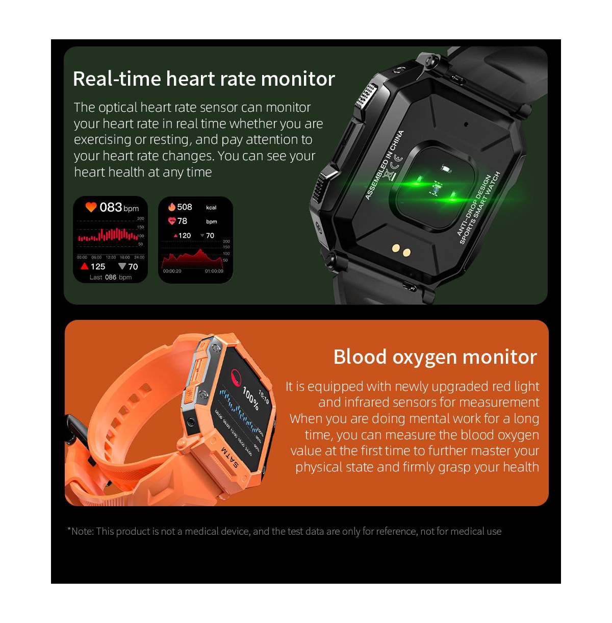 Ruxing smart Stay Connected and Healthy with Advanced Waterproof Smart watch-Yellow