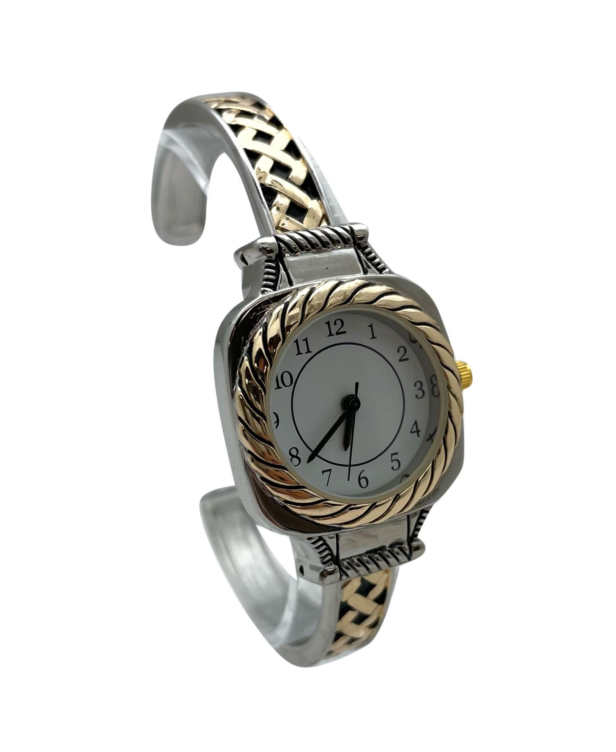 Olivia Pratt Detailed Elegant Metal Cuff Women Watch, Two Tone