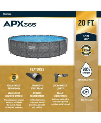 APX 365 20'x52" Round Above Ground Swimming Pool Set with Pump & Ladder