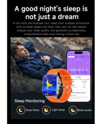 2.01" HD Screen Smart Watch for Women Men Outdoor Sport Multifunctional With GPS Health Monitoring, Bluetooth Calling, IP68 -Orange