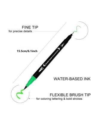 24 Colors Double Ended Art Marker Pens Set, Suitable For Artist Fine & Brush Coloring Markers, Students Back To School Kit Gifts