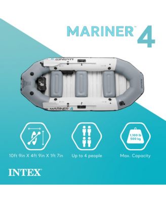 Mariner 4-Person Inflatable River Lake Dinghy Boat with Pump and Oars Set