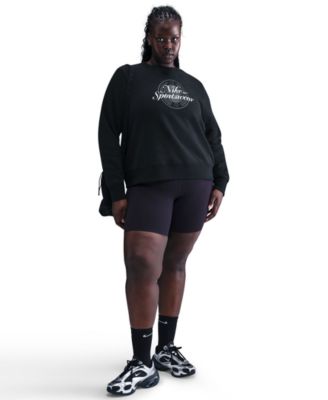 Plus Size Sportswear Club Fleece Graphic Crew-Neck Sweatshirt