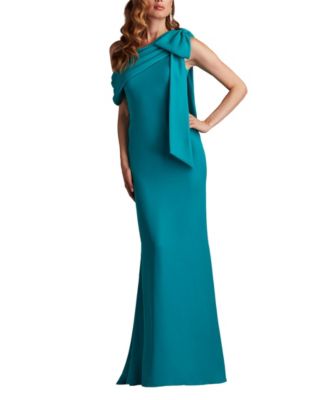 Women's Cassia Bow-Shoulder Crepe Gown