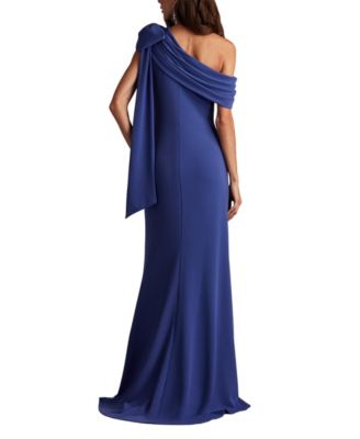 Women's Cassia Bow-Shoulder Crepe Gown