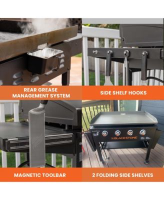 Omnivore 36 Inch 4 Burner Outdoor Propane Gas Grill with Side Shelves