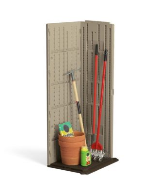 22 Cubic Feet All-Weather Vertical Tall Outdoor Storage Shed, Brown