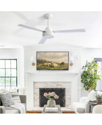 52-inch Modern 3-Blade without Light Ceiling Fan with Six Speed Remote Control and Timing Function