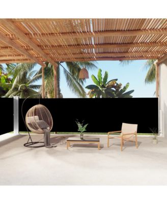 Side Awning Black Polyester with PU coating, Steel, Aluminum