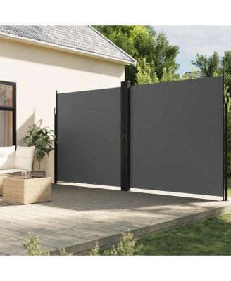 Retractable Side Awning Anthracite Polyester with PU coating