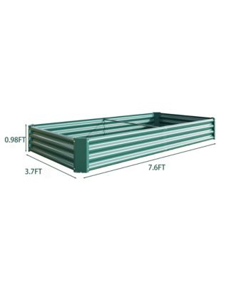 91.34"Raised Garden Bed Kit - Metal Raised Bed Garden 7.6x3.7x0.98ft for Flower Planters, Vegetables Herb