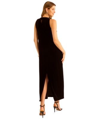 Women's Velvet A-Line Maxi Dress