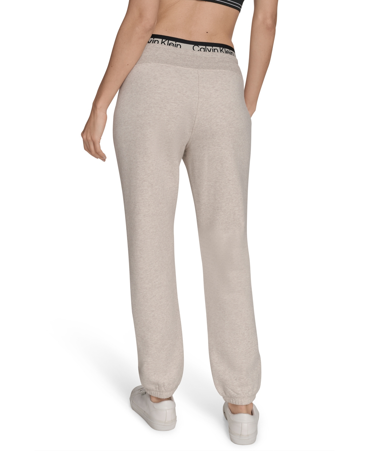 Calvin Klein Women's Performance Logo Stripe Jogger Sweatpants In Neutral