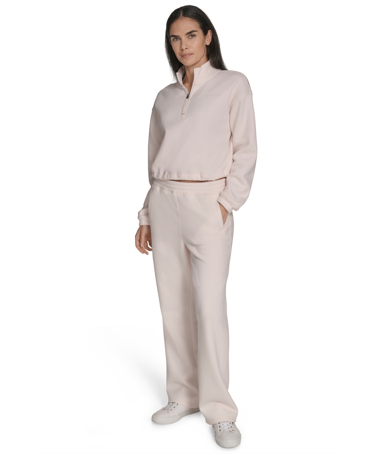 Calvin Klein Women's Performance Half-zip Pull-on Sweatshirt In Neutral