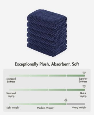 Diagonal Ribbed Cotton 6-Pc. Washcloths Set