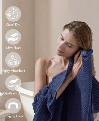 Diagonal Ribbed Cotton 6-Pc. Washcloths Set