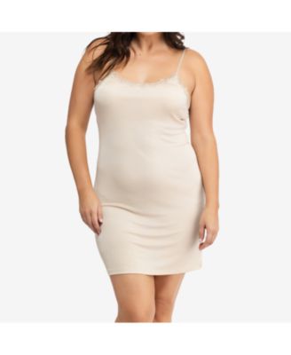 Women's Silk Blend Slip with Lace Trim