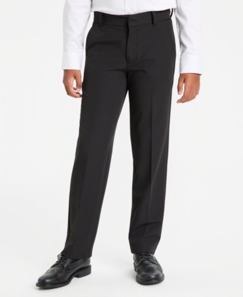 Брюки Tommy Hilfiger TH Flex Machine Washable Stretch Performance Dress Pants для мальчиков, цвет: Чёрный