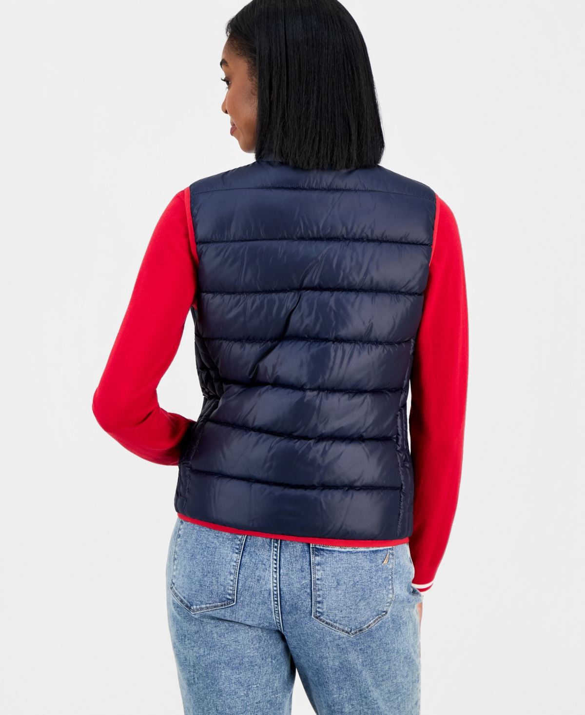 Nautica Jeans Women's Padded Puffer Vest In Black