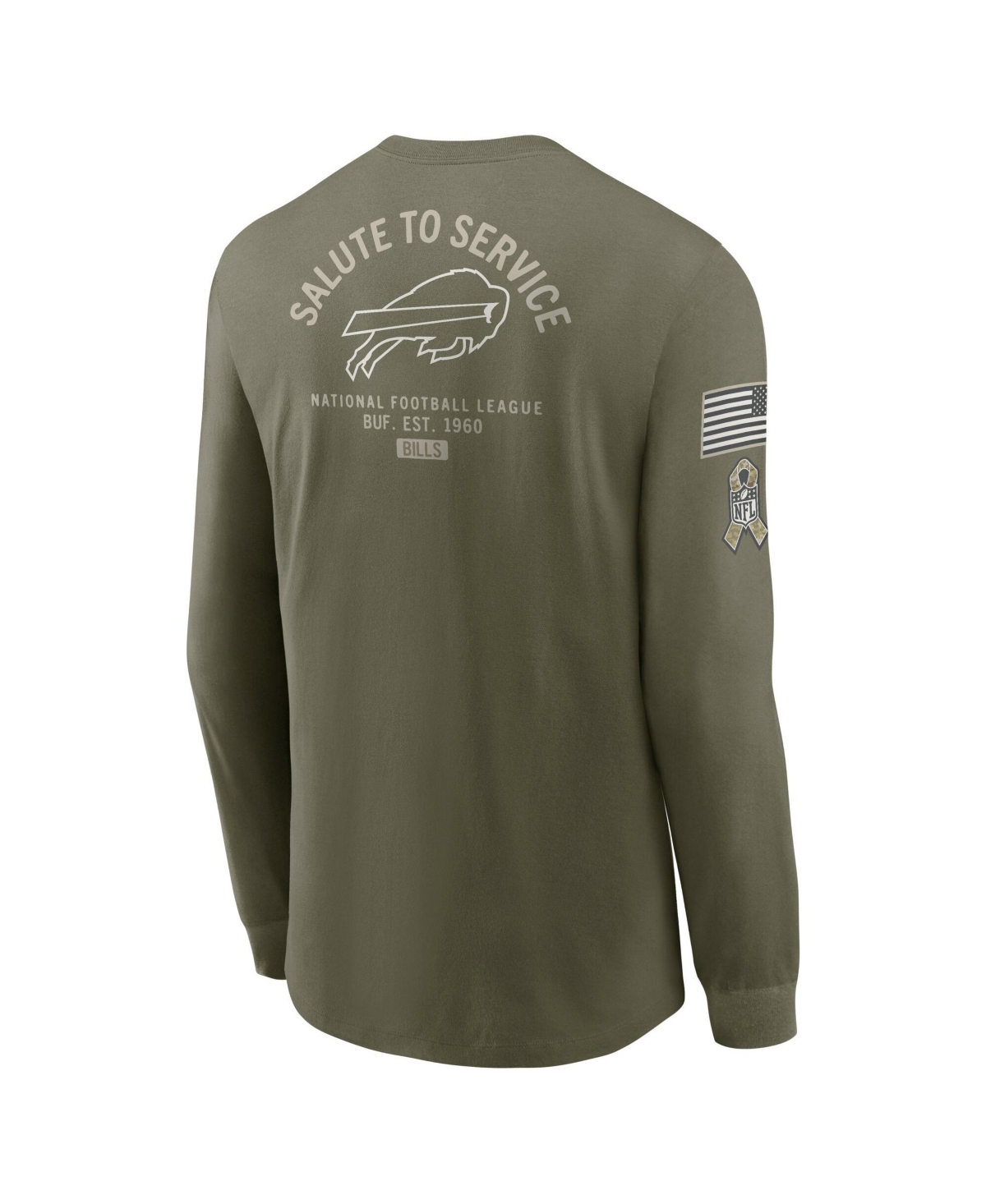 Nike Men's Olive Buffalo Bills 2025 Salute To Service Long Sleeve T-shirt In Green