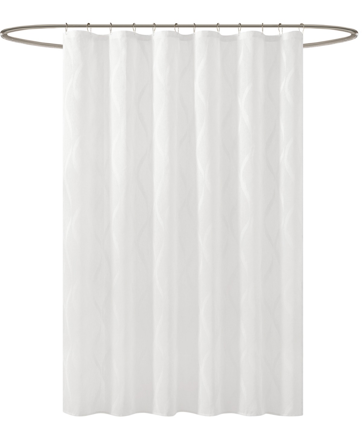 Madison Park Candice Sheer Shower Curtain, 72" X 84" In White