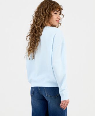 Juniors' Hello Kitty Winter Grid Fleece Crewneck Sweatshirt