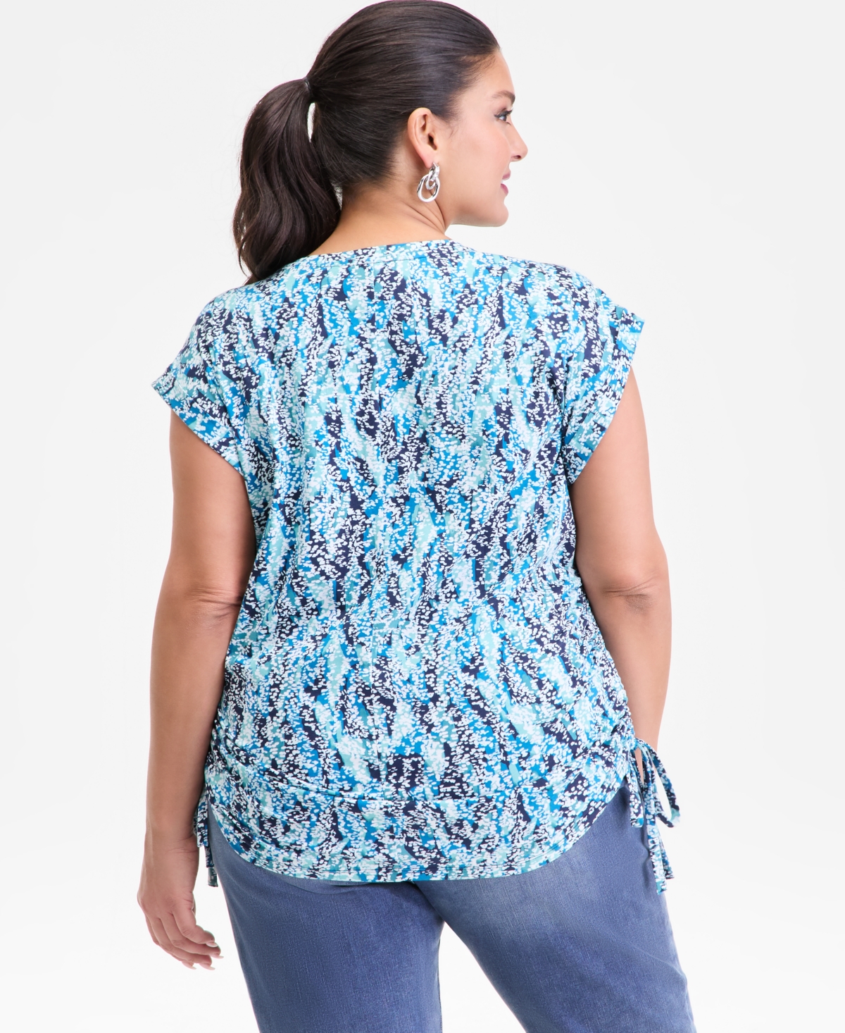 I.n.c. Plus Printed Side-Tie Sleeveless Top, Macy's Exclusive