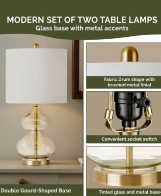 Ellipse Curved Gourd Glass Table Lamp, Set of 2