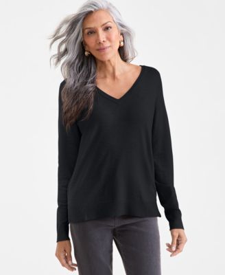 Women's V-Neck Long-Sleeve Sweater, Created for Macy's