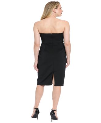 Women's Embellished 3D Floral Appliqu&eacute; Strapless Dress