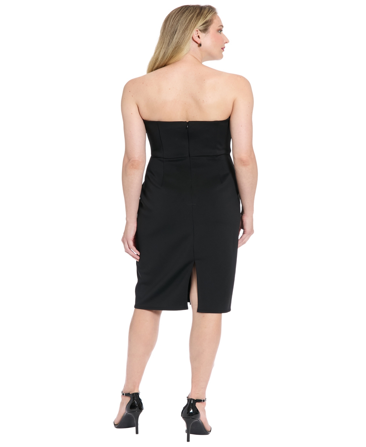 ivy + blu Women's Embellished 3D Floral Applique Strapless Dress