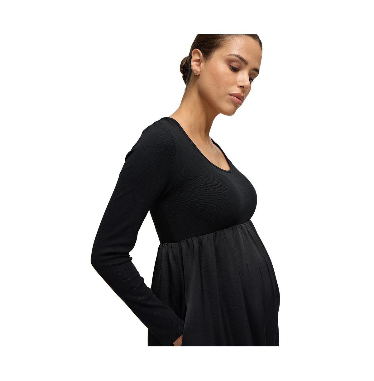 Ingrid + Isabel Maternity Mix Media Midi Dress
