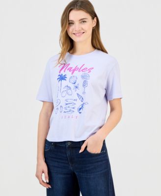 Rebellious One - Juniors' Naples Grid Crewneck Tee