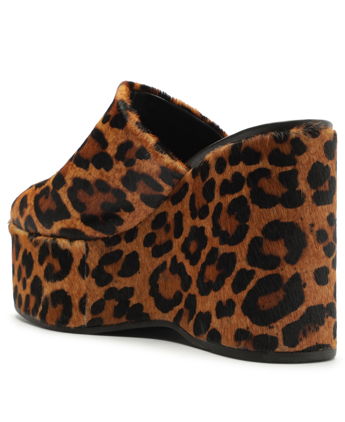 Schutz Sierra Leopard-print Calf Hair Platform Mules In Brown
