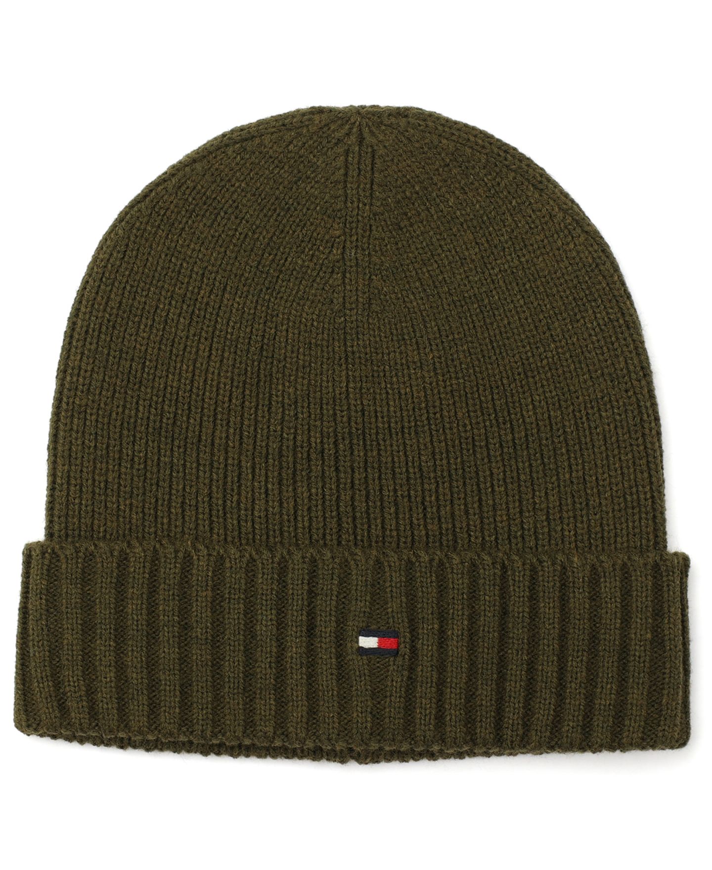Мужской головной убор Tommy Hilfiger Core Flag Rib Cuff Hat, цвет: Армейский зелёный — фото 1