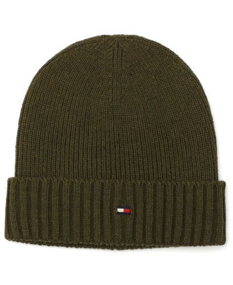 Мужской головной убор Tommy Hilfiger Core Flag Rib Cuff Hat, цвет: Армейский зелёный