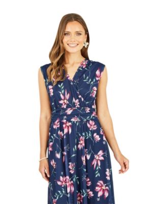 Women's Mesh Stretch Midi Dress With Pockets