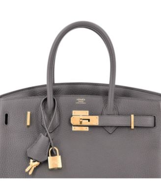 Birkin 30 Handbag Grey Togo with Gold Hardware