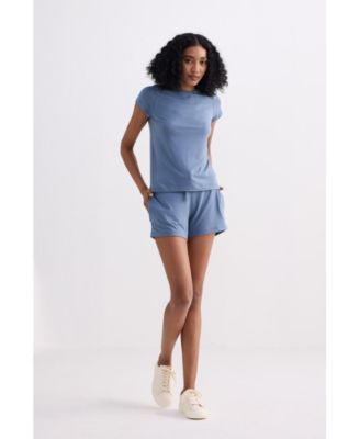 Women's Essential Short Sleeve Tee Set in Blue