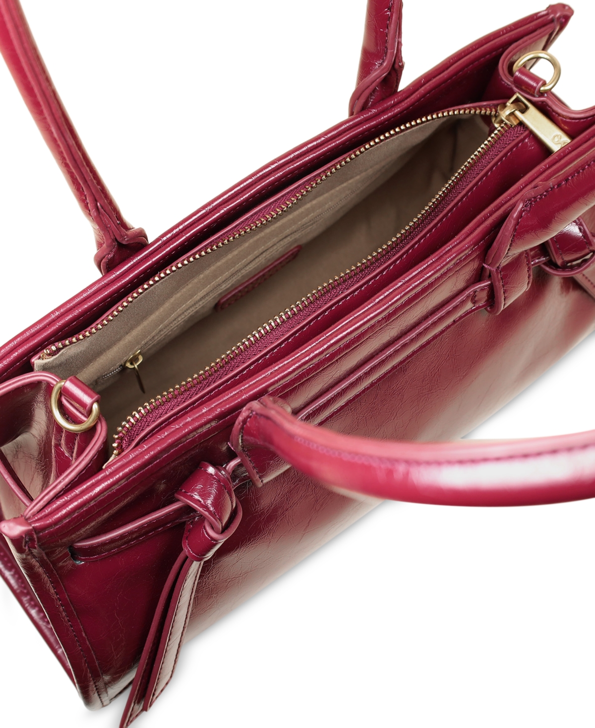 Sam & Libby Onyx Belted Satchel Bag In Burgundy