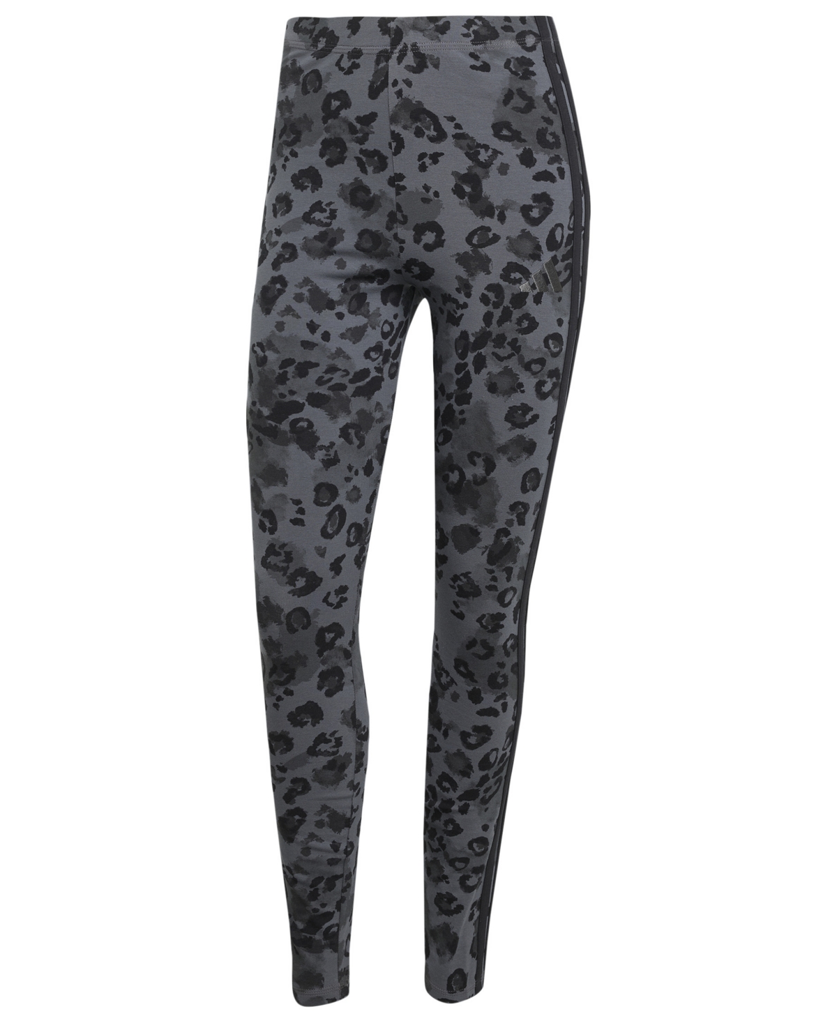 Adidas Originals Women's Leopard-print Cotton-blend High-rise Leggings In Gray