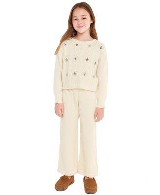 H by Habitual - Girls 7-16 2-Piece Sequin Cable Knit Sweater and Pants Set
