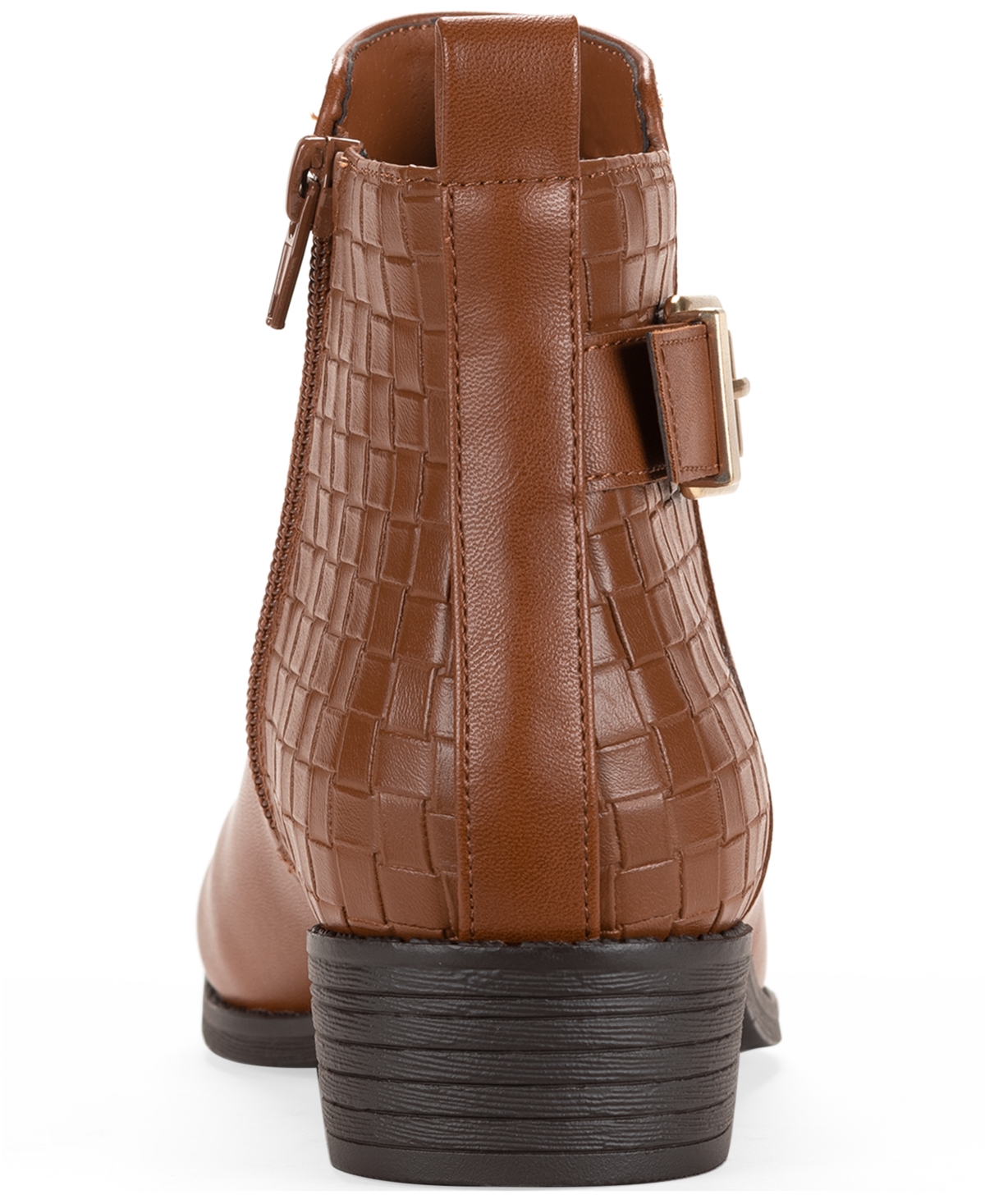 Style & Co Women's Claraa Buckle Detail Block Heel Booties, Macy's Exclusive In Brown