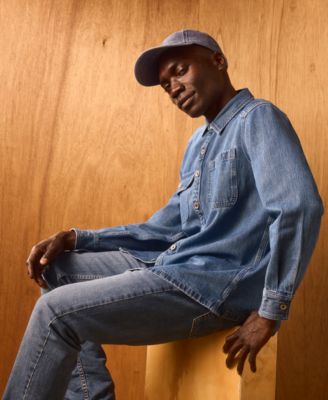 Men's Relaxed Fit Long Sleeve Button-Front Overshirt