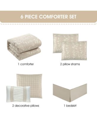 Desia Leaves 6-Pc. Comforter Set, Queen