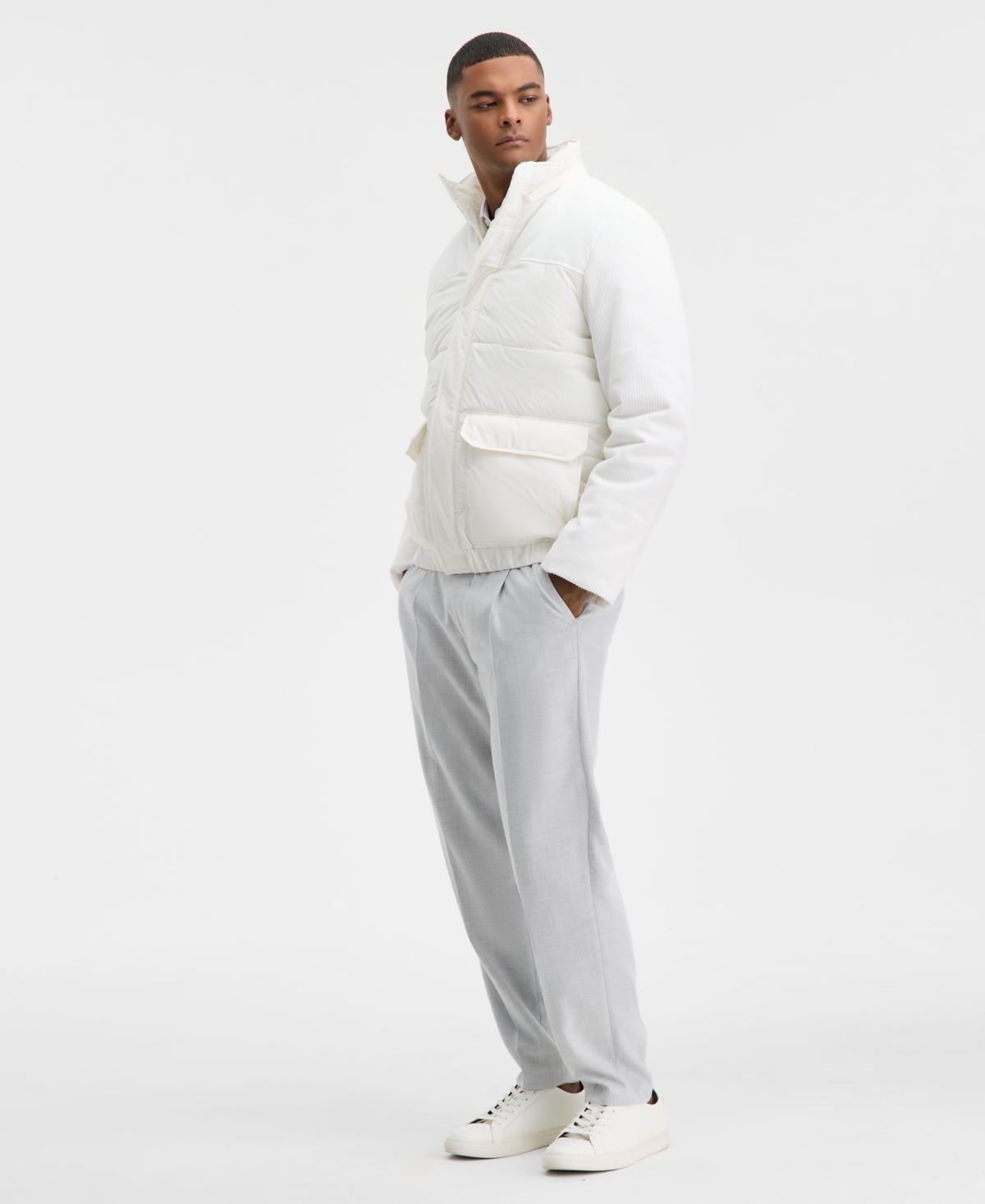 Alfani Men's Quilted Two Tone Puffer Jacket, Macy's Exclusive