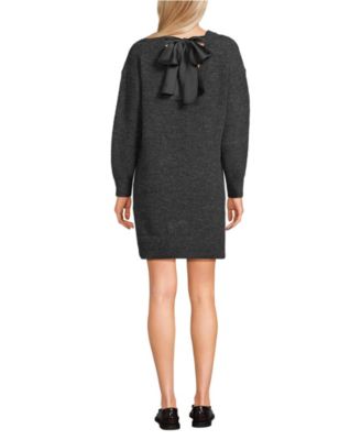 Women's Fuzzy Bow Back Mini Sweater Dress