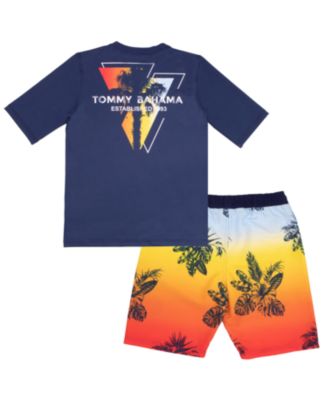 Little Boys Rash Guard and Swim Trunks 2-Piece Swimsuit Set