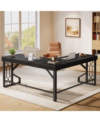Modern L Shaped Gaming Desk, Corner Desk Gaming Table, Computer Desk Sturdy Writing Workstation